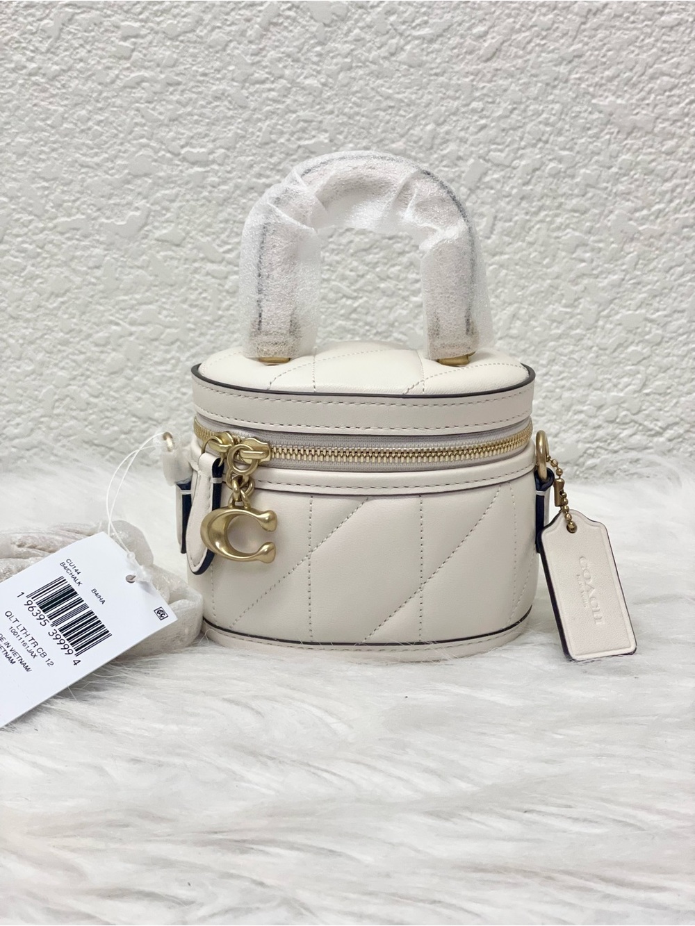 NWT Coach Trail Crossbody Bag 12 With Pillow Quilting CU144 Leather in chalk